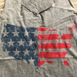 American Flag Map Tank Top Fourth of July